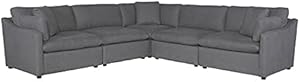 Lexicon Howerton 118" Gray Fabric Sectional Sofa