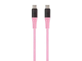 Monoprice 139653 USB-C Kevlar Cable - 10ft, Pink — main product image
