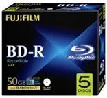 Fujifilm BD-R DL 50GB 4X Full Printable Inkjet - 5 Pack — main product image