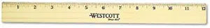 Westcott Flat Wood 12-inch Double Brass Edge Ruler