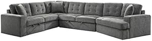 Lexicon Logansport Chenille 4-Piece Sectional Gray Sofa