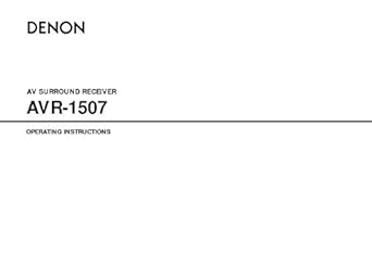 Misc AVR-1507 Instruction Manual Denon Receiver — main product image