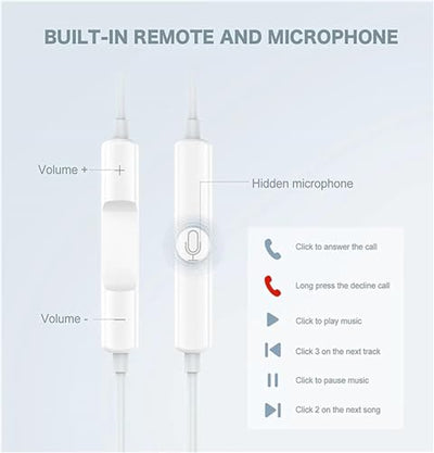 GAXIWILO Lightning Wired iPhone Earbuds with Mic (2-Pack)