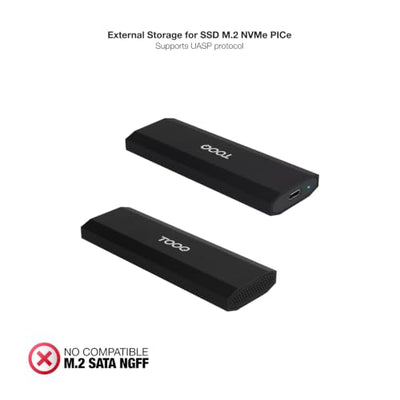 TOOQ TQE-2231B Aluminum M.2 NVMe SSD Enclosure USB-C 10Gbps