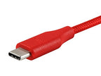Monoprice 114987 USB-C to USB-C 2.0 Cable - 3ft, Red Braided
