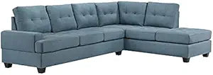 Lexicon Dunstan 18.5" Blue Fabric Reversible Sectional Set