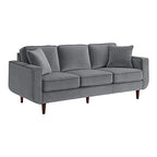 Lexicon 194840166702 Vera Gray Velvet Living Room Sofa