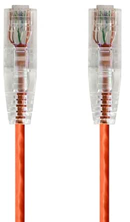 Monoprice 114815 Cat6 Ethernet Patch Cable 7ft Orange SlimRun