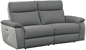 Lexicon Maroni 80" Power Reclining Loveseat Gray Fabric