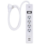 GE 36391 4-Outlet Surge Protector 2 USB Ports