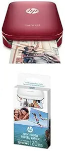 HP Sprocket Portable Photo Printer Red + 20 ZINK Sheets — main product image