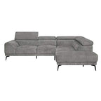 Lexicon Courtney Fabric Sectional Sofa, Gray - 112