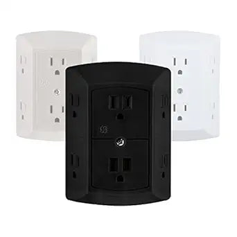 GE 45201 6-Outlet Grounded Wall Tap Extender