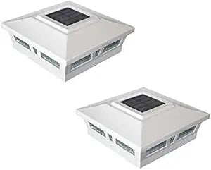 Misc 6x6 White Aluminum Solar LED Post Cap — main product image