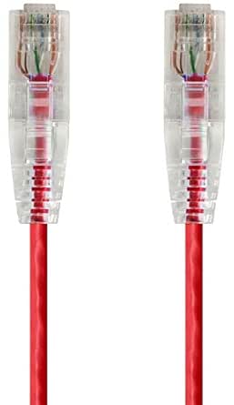 Monoprice 114785 Cat6 Ethernet Patch Cable - 0.5ft Red SlimRun