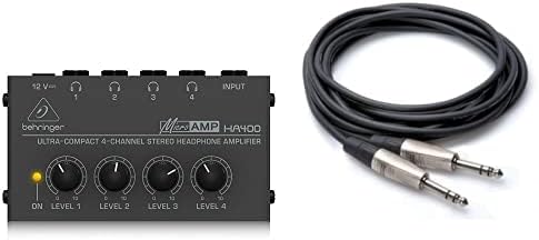 Behringer MICROAMP HA400 4-Channel Headphone Amplifier Bundle