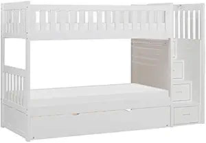 Lexicon Galen Reversible Step Storage Bunk Bed with Trundle White