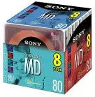 Sony 8MDW80CL MiniDisc: 8-Pack Color MD Discs (Discontinued)