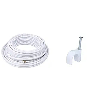 Monoprice 104061 RG6 Quad Shield Coaxial Cable with Clips