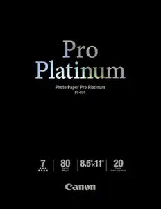 Canon 2768B022: Photo Paper Pro Platinum 8.5x11, 20 Sheets — main product image