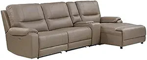 LeGrande Power Reclining Sectional Right Chaise Brown