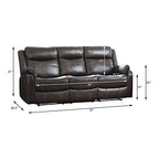 Lexicon 194840124092 Miramar Reclining Sofa Dark Brown