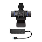 Logitech C920S HD Pro Webcam, Privacy Shutter + USB Hub