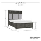 Lexicon 194840156901 Agery Gray Queen Platform Bed
