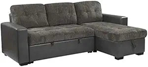 Lexicon Chenille Sectional Sofa Brownish Gray