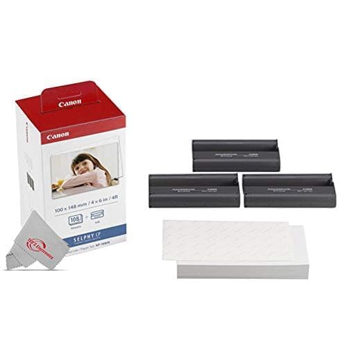 Canon B0721C5XTW KP-108IN Color Ink Paper Set 3-Pack