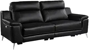 Lexicon Antonio Leather Power Reclining Sofa - Black