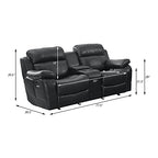 Lexicon 194840123699 Baylands Black Leather Reclining Sofa Set