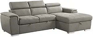 Lexicon Berel 2-Piece Brown Fabric Sectional Sleeper Sofa