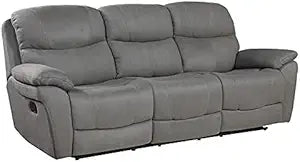 Lexicon Longvale Gray Microfiber Reclining Double Sofa