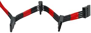 NZXT CB-44SATA-R Red Sleeved SATA Connector Cable