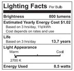 GE 93121729 8-Pack Dimmable Soft White LED Bulbs