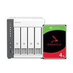 QNAP TS-433-4G-44S-US 4-Bay 12TB NAS - Seagate IronWolf RAID 5 Bundle