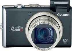 Canon SX200IS Black 12MP 12x Optical Zoom Digital Camera — main product image