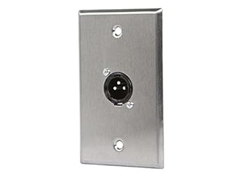 Monoprice 107397 XLR Male Zinc Alloy Wall Plate Silver