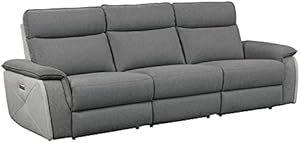 Lexicon Maroni 110" Fabric Double Reclining Sofa Gray