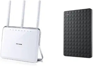 TP-Link AC1900 Gigabit Router + Seagate 1TB External Hard Drive — main product image