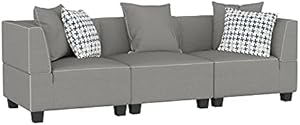 Lexicon Jayne Gray Textured Fabric Sofa