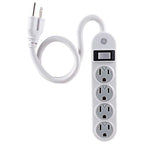GE 47888 4-Outlet Power Strip with Safety Covers
