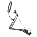 Purokise Clamp-Mount Ring Light with Overhead Phone Holder