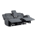 Lexicon Landwood Graphite Blue Power Reclining Loveseat
