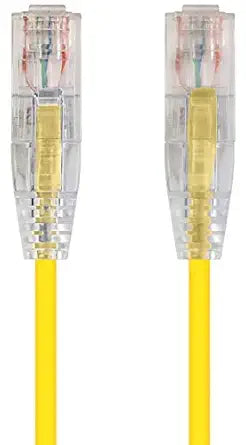 Monoprice 113526 Cat6 Ethernet Patch Cable - 2ft Yellow SlimRun
