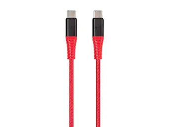 Monoprice 139643 USB-C Charge & Sync Cable, Kevlar, 6ft, Red — main product image