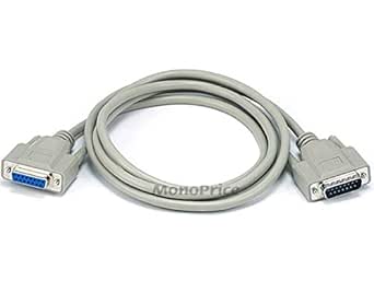 Monoprice 100544 6ft DB15 M/F 1:1 Molded Cable