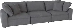 Lexicon Guthrie Modern Gray Wood & Fabric Sofa