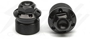 Chimera TOP FRONT FORK CAPS - CRF110F, Hard Anodized Black